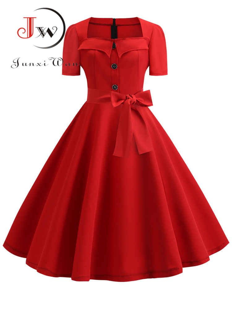 Women'S Fashion Of The 50S - Women Summer Dress Elegant Retro Vintage