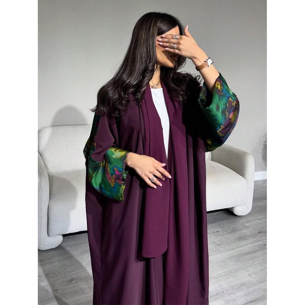 Tie Dye Two Piece - Women Loose Abaya + Hajib Two