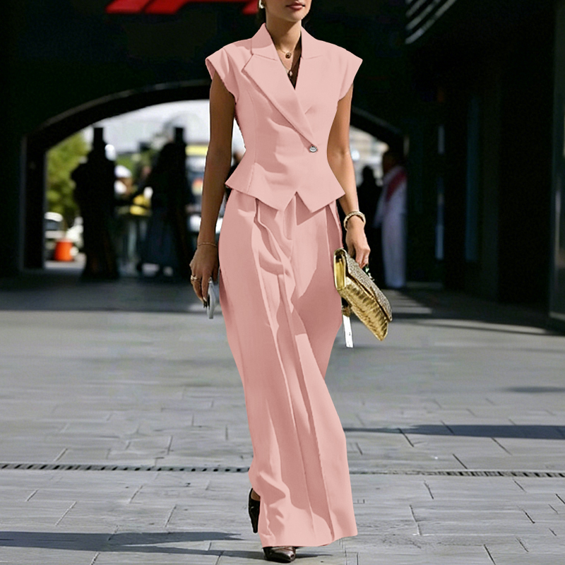 Wide Leg Palazzo Pants - ZANZEA Summer Pleated Outfits Women Sets
