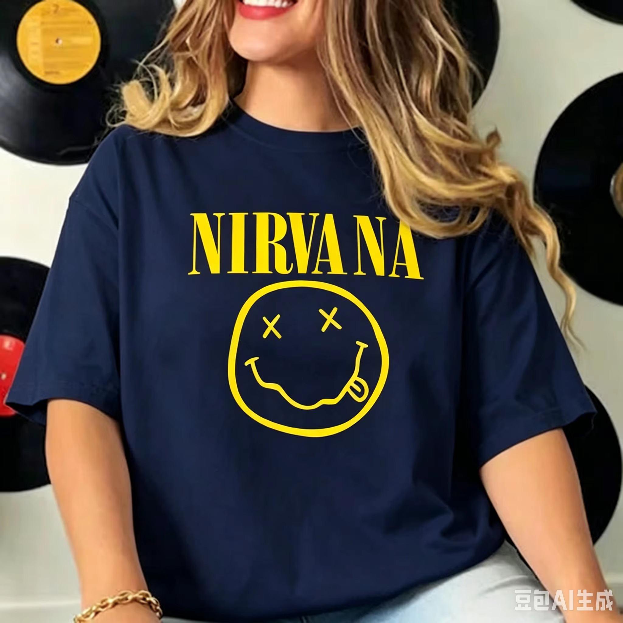Women'S Fashion From The 90S - Nirvana Smiley Face Tee, 90s Vintage