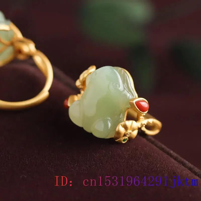 Green Jade Frog Rings Charms N - Women Fashion Jewellery 评论和价格