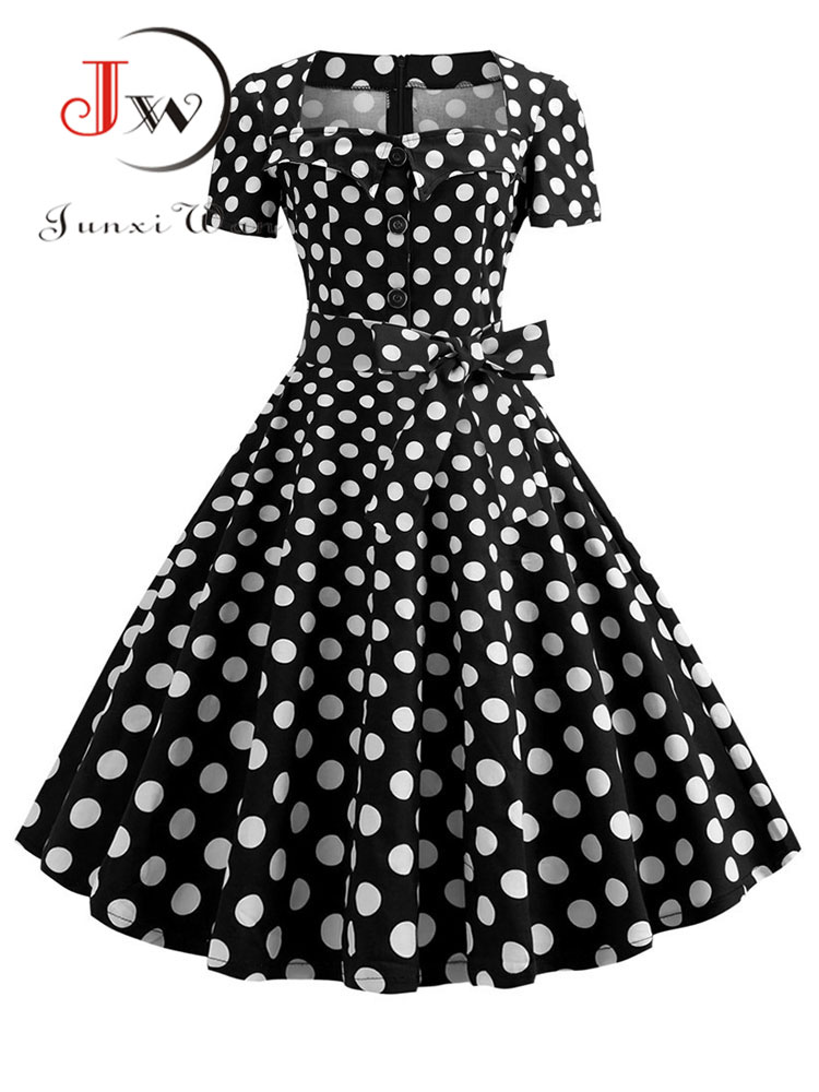 Women Summer Dress Elegant Ret - Women'S Fashion Of The 50S 评论和价格