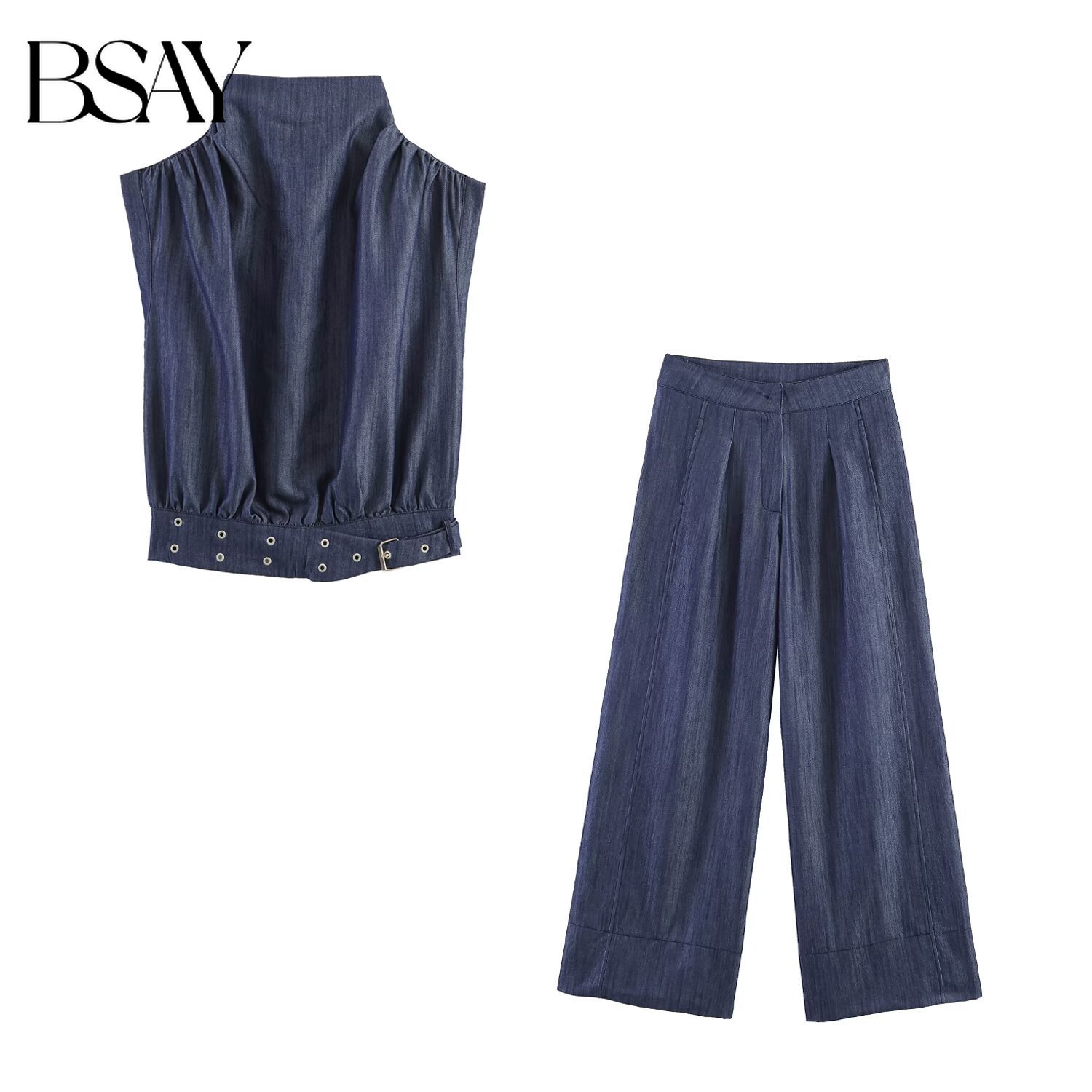 BSAY Fashion Women's Two Piece - Wide Leg Palazzo Pants 评论和价格