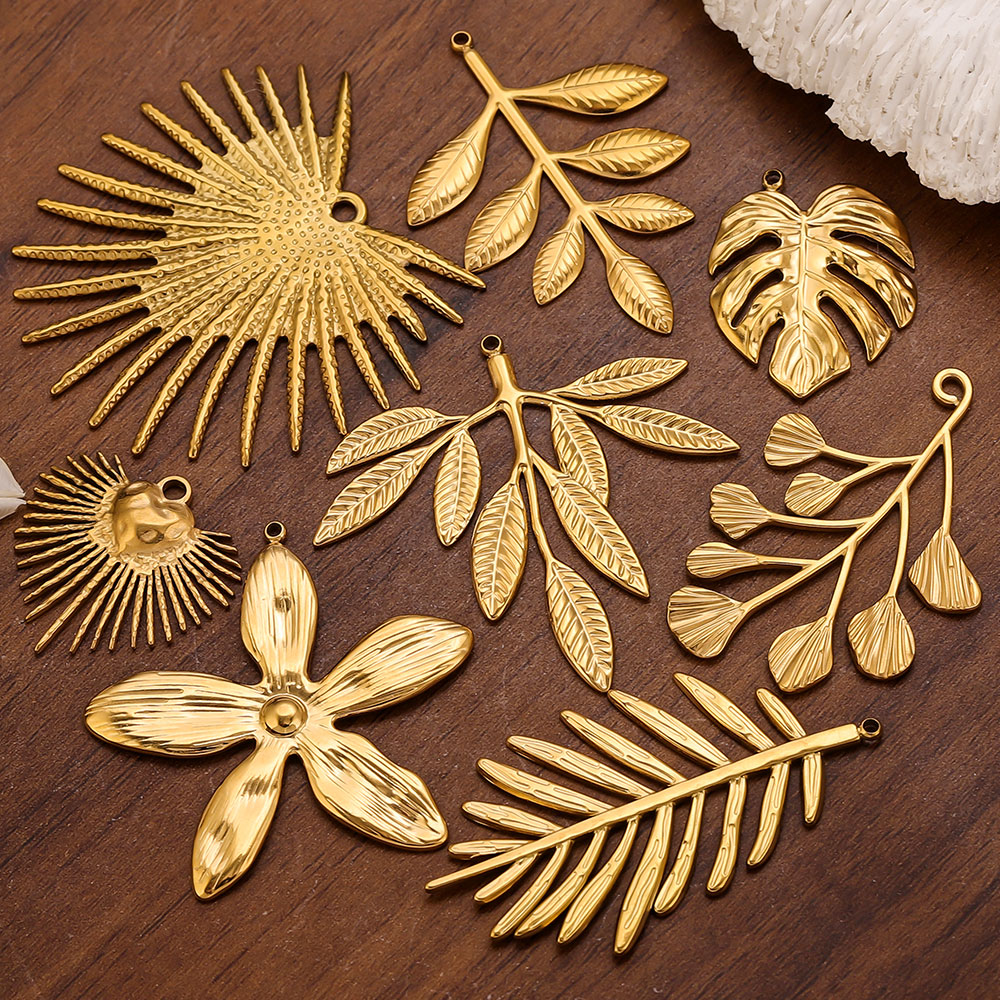 5PCS Stainless Steel Large Lea - Women Fashion Jewellery 评论和价格