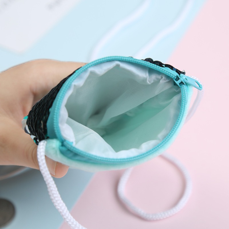 Sequin Coin Purse with Lanyard - Coin Purse Women 评论和价格