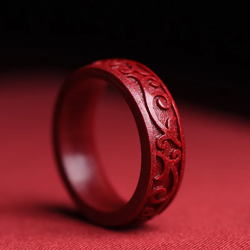 Natural Authentic Cinnabar Rin - Women Fashion Jewellery 评论和价格