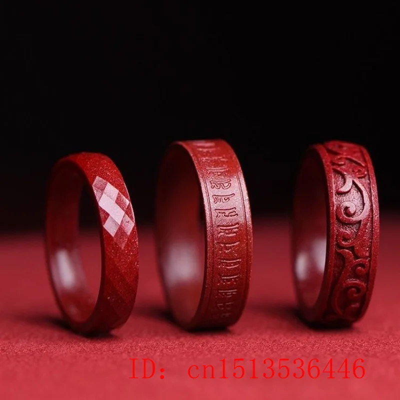 Natural Authentic Cinnabar Rin - Women Fashion Jewellery 评论和价格