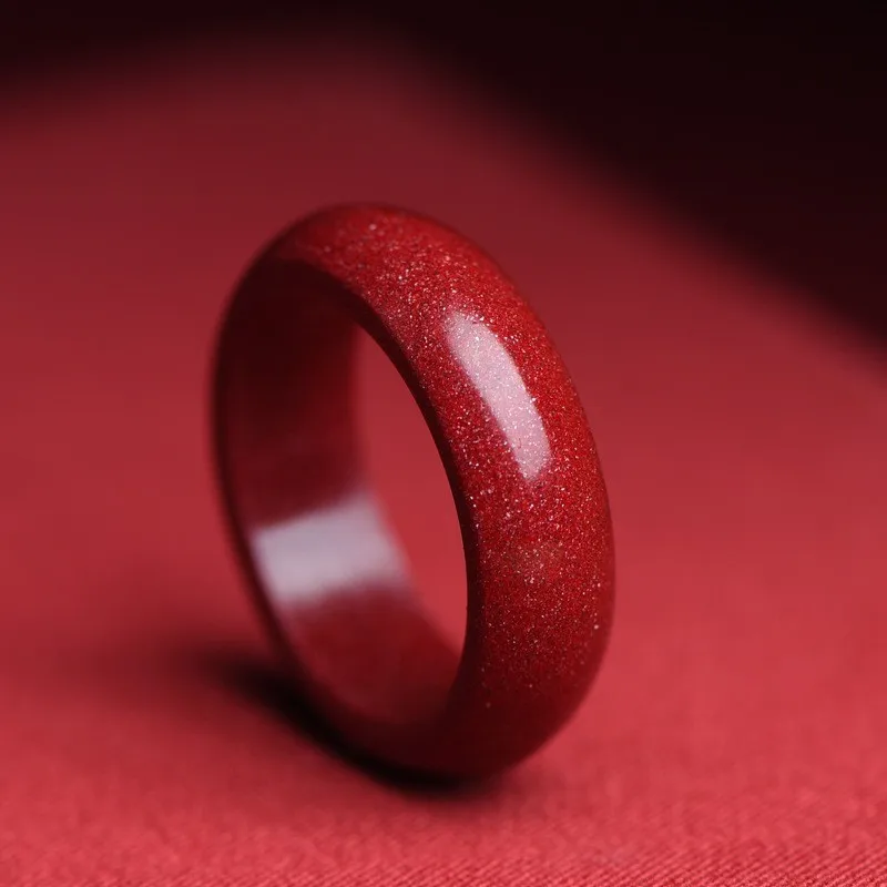 Natural Authentic Cinnabar Rin - Women Fashion Jewellery 评论和价格