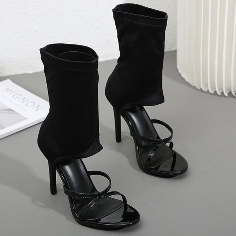 Fashion High Top Elastic Fabri - Women'S Fashion Boots 评论和价格
