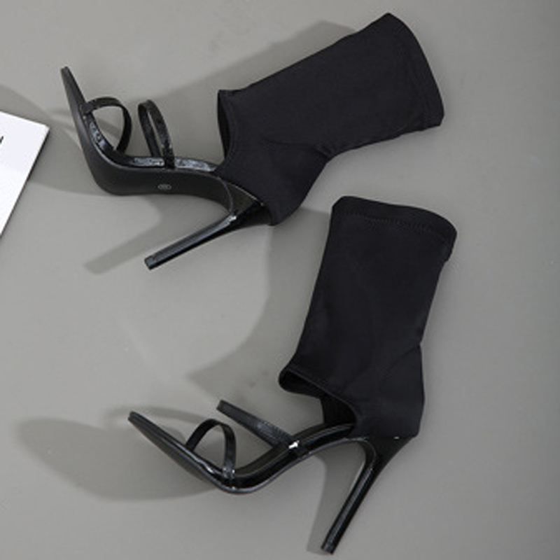 Fashion High Top Elastic Fabri - Women'S Fashion Boots 评论和价格