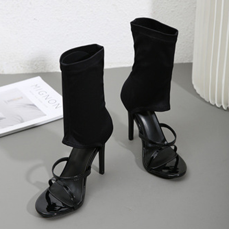Fashion High Top Elastic Fabri - Women'S Fashion Boots 评论和价格