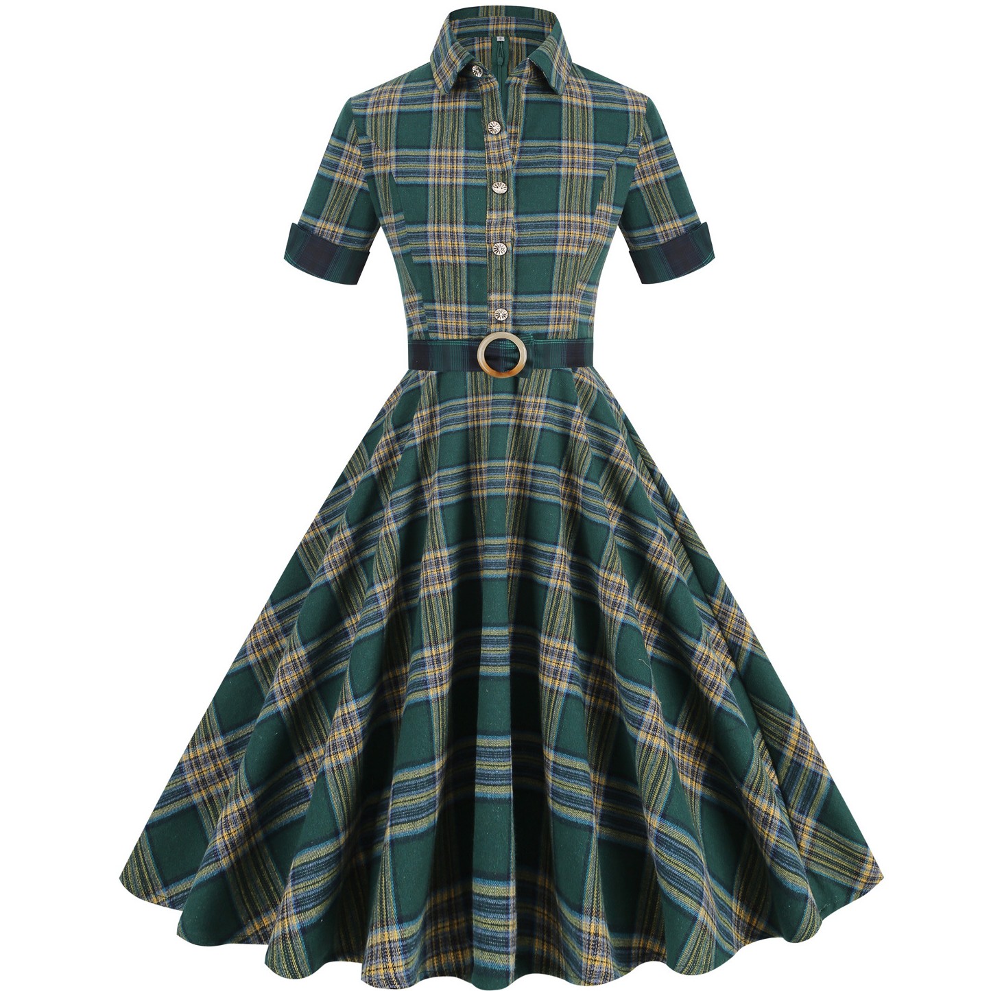 Women Pin Up Lattice Print Cas - Women'S Fashion Of The 50S 评论和价格