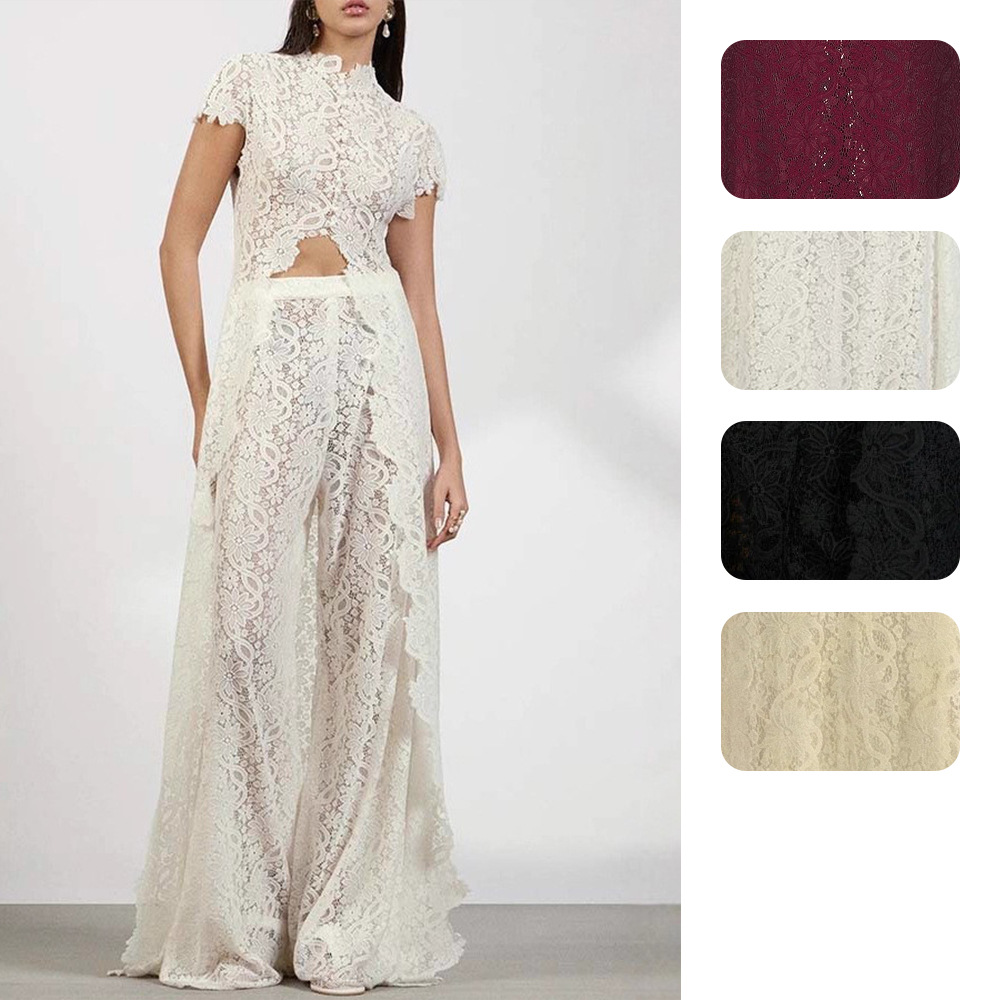 Women Lace 2 Piece Pants Set,  - Wide Leg Palazzo Pants 评论和价格