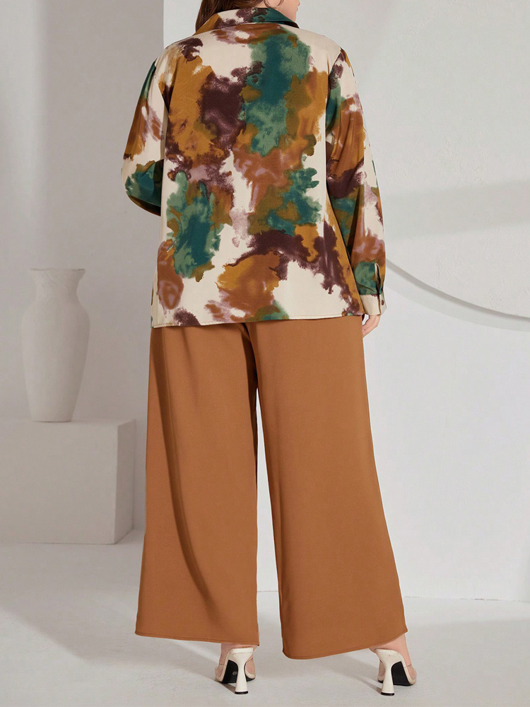 GIBSIE Plus Size Women Pant Se - Tie Dye Two Piece 评论和价格