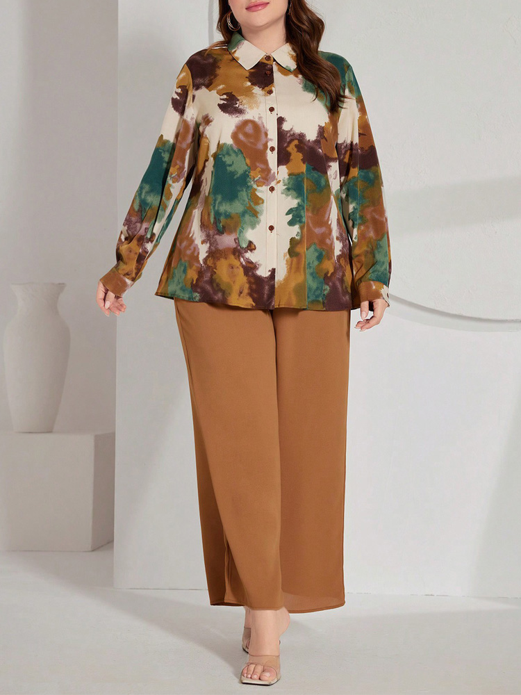 GIBSIE Plus Size Women Pant Se - Tie Dye Two Piece 评论和价格