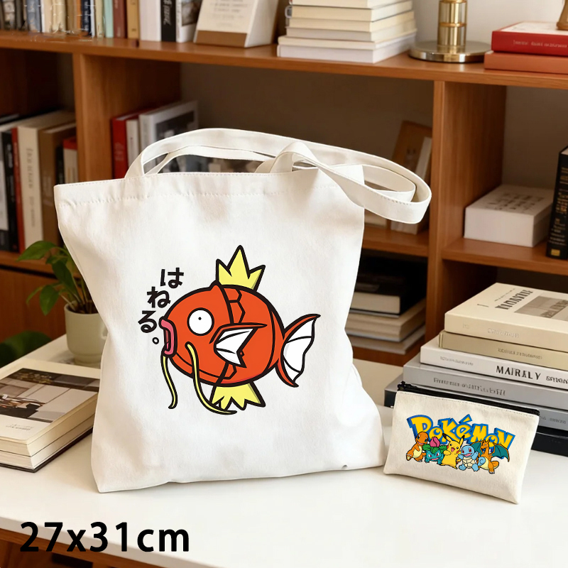 2PCS Pokemoned Canvas Bag and  - Coin Purse Women 评论和价格