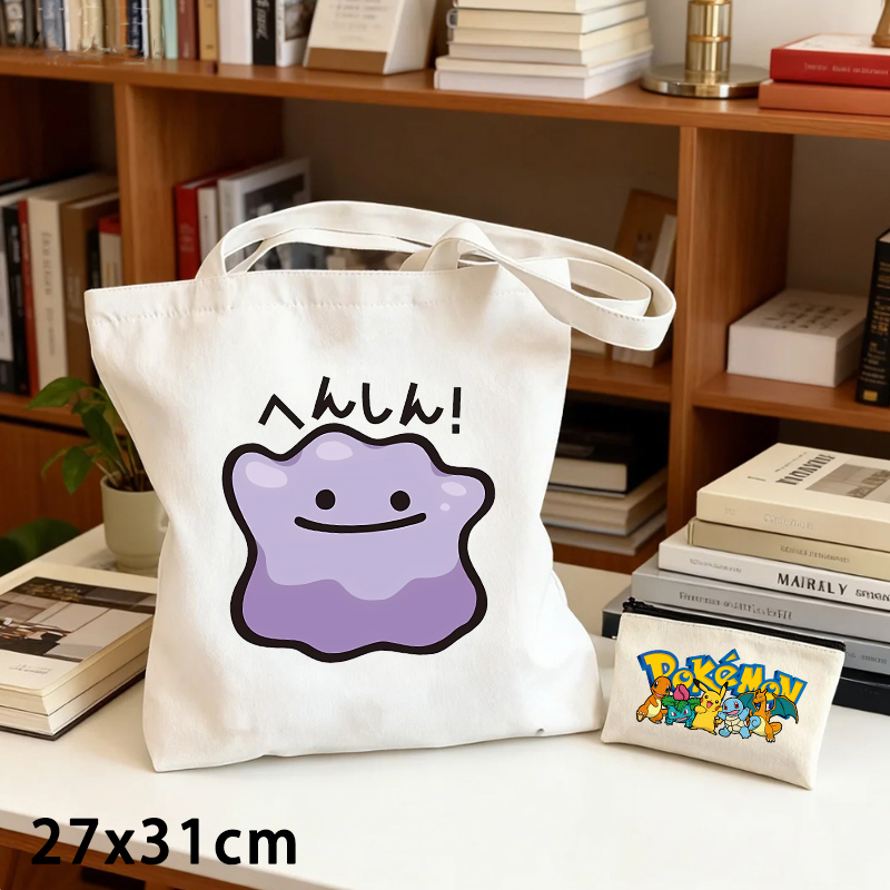 2PCS Pokemoned Canvas Bag and  - Coin Purse Women 评论和价格