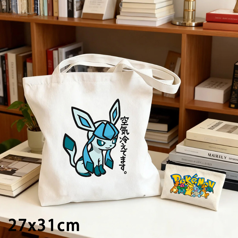 2PCS Pokemoned Canvas Bag and  - Coin Purse Women 评论和价格
