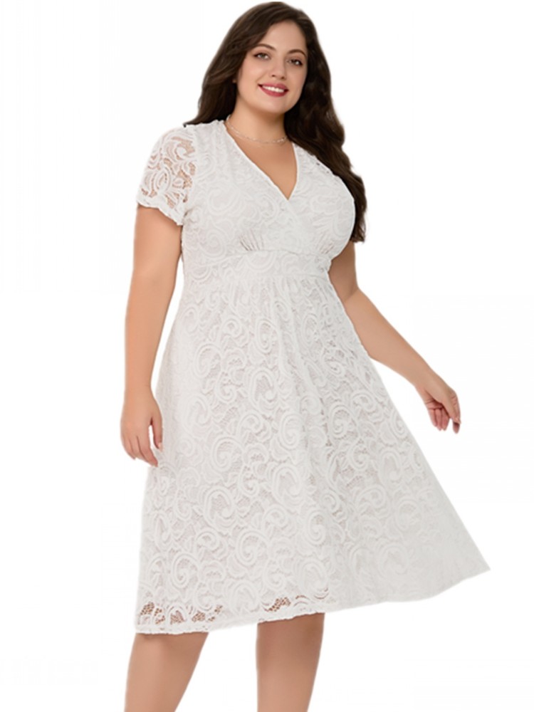 XL-5XL Plus Size Clothes Lace  - Xl Women'S Fashion 评论和价格