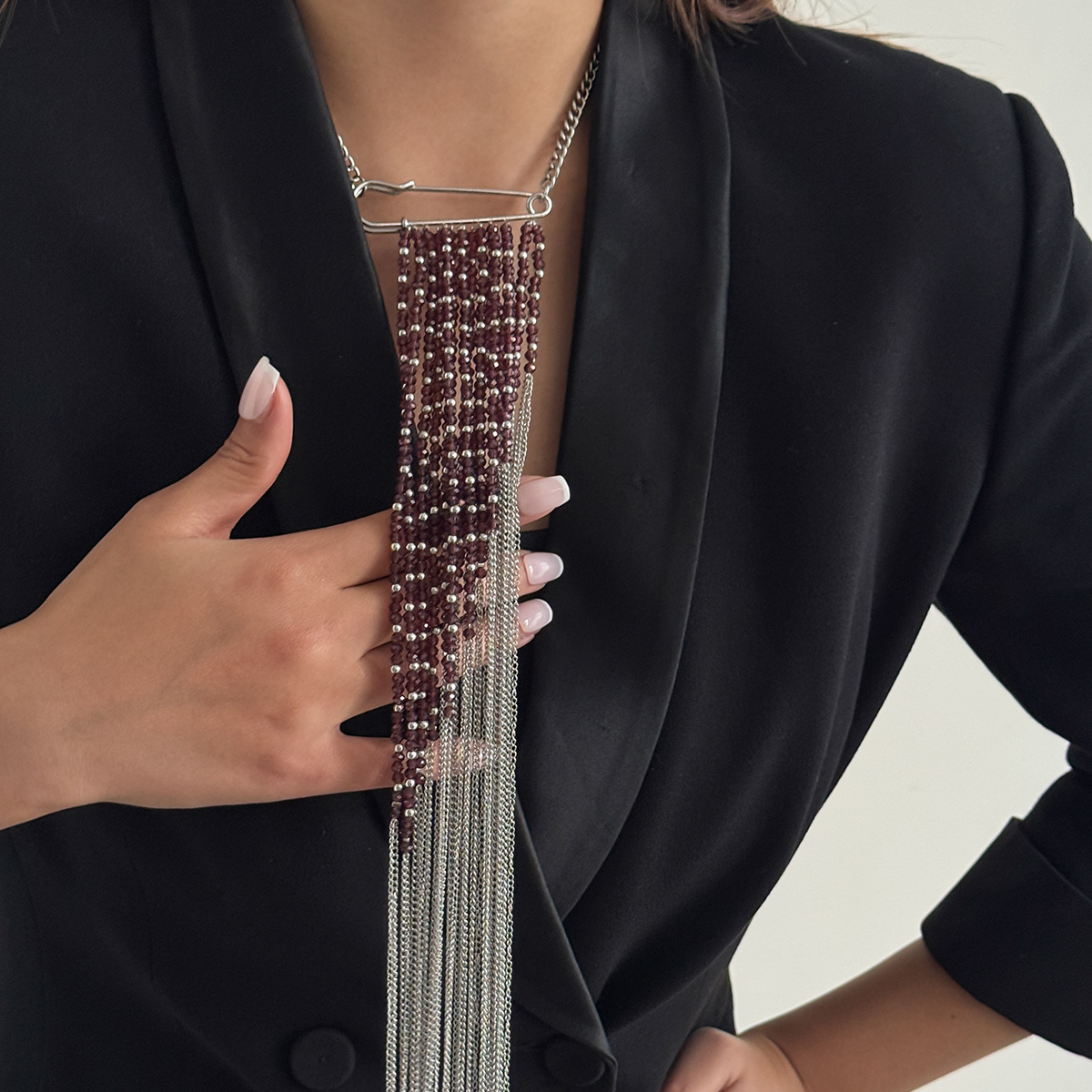 Silver Color Tassel Chain Broo - Women'S Fashion Jewellery 评论和价格