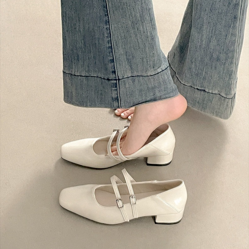 Square Toe Low Heel Women Silv - Women Fashion Heels 评论和价格