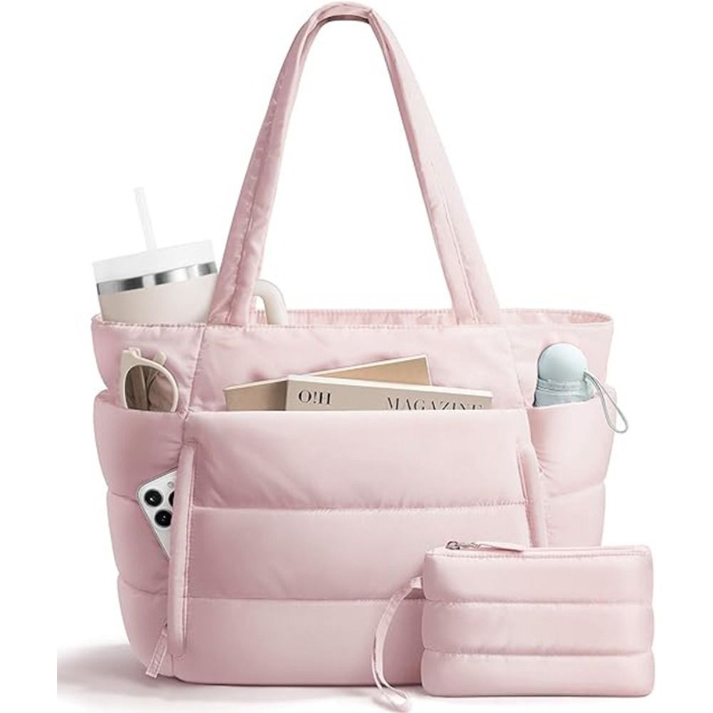 Large Capacity Puffer Tote Bag - Coin Purse Women 评论和价格