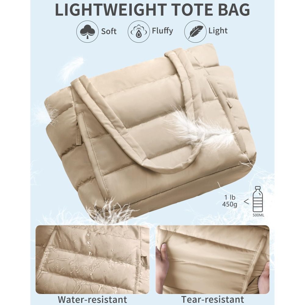 Large Capacity Puffer Tote Bag - Coin Purse Women 评论和价格