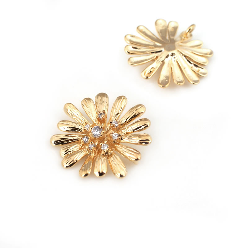 18K Gold Color Brass Sunflower - Women Fashion Jewellery 评论和价格
