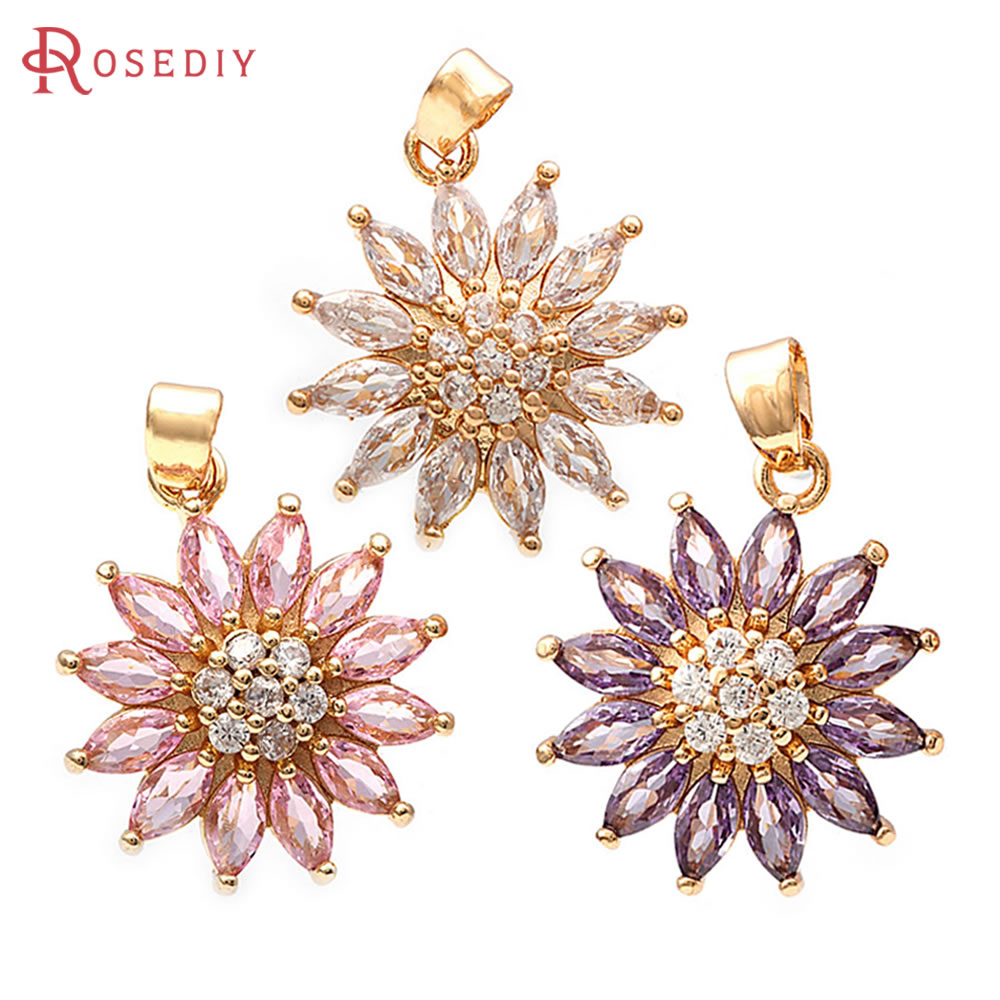 18K Gold Color Brass Sunflower - Women Fashion Jewellery 评论和价格