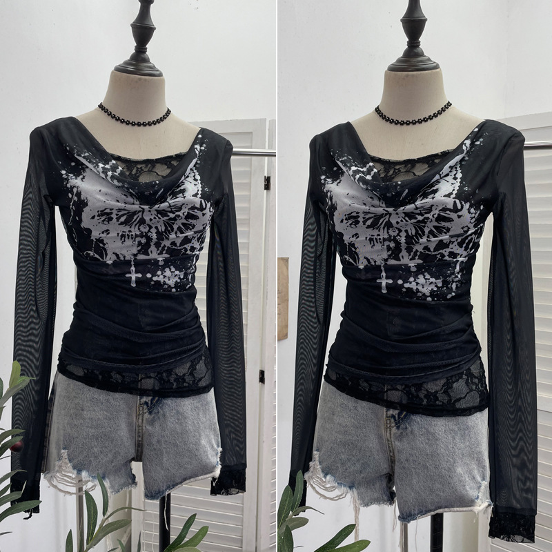 Women Casual Lace Splicing Mes - Tie Dye Two Piece 评论和价格