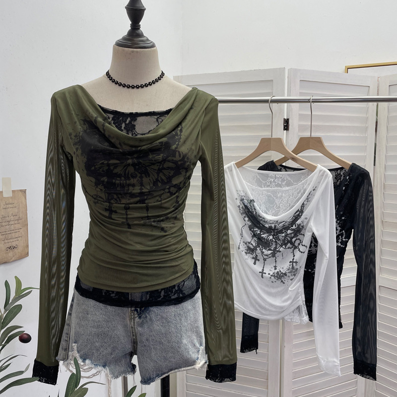 Women Casual Lace Splicing Mes - Tie Dye Two Piece 评论和价格