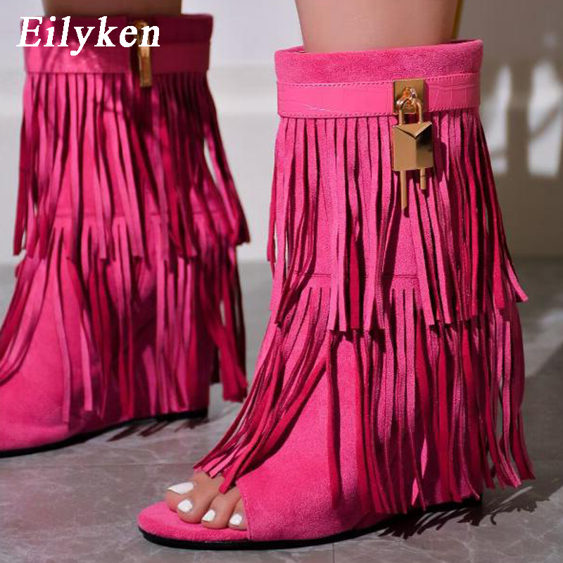 Eilyken Designer Fringe Wedges - Women'S Fashion Boots 评论和价格