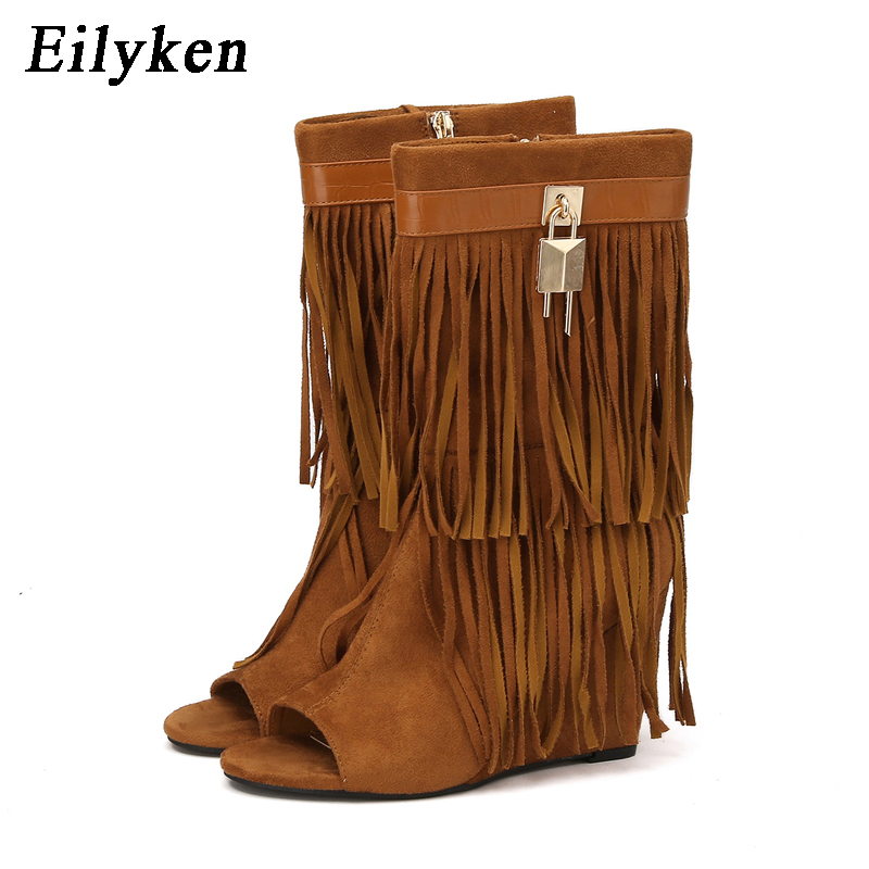 Eilyken Designer Fringe Wedges - Women'S Fashion Boots 评论和价格